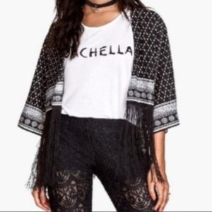 H&M Coachella fringe kimono